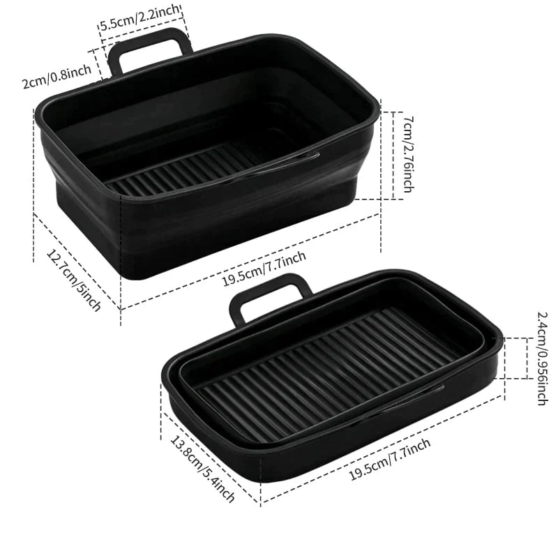 🏆 50K+ SOLD!⏰This Week Special Price.Foldable Air Fryer Silicone Baking Tray