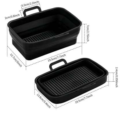🏆 50K+ SOLD!⏰This Week Special Price.Foldable Air Fryer Silicone Baking Tray