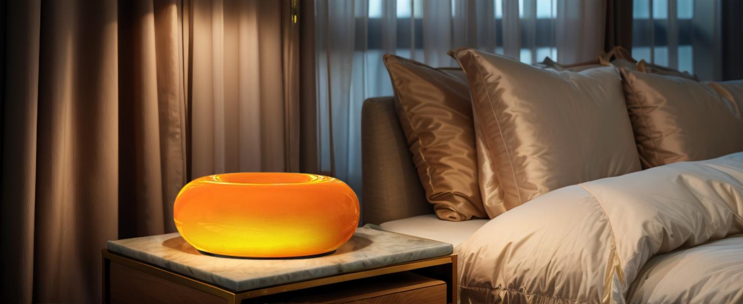 RGB Donut Lamp,Plug-in Bedside Lamp Or Plug-in Wall Sconces,Mid Century Modern Decor Wall Mount Lamps,Creative Orange Light for Living Room,Reading Room,Hallway Ambient Lighting