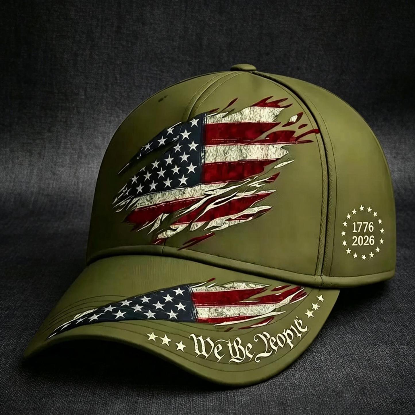 2pcs July 4th American Independence Day Print Baseball Cap, Adjustable Unisex Sun Cap