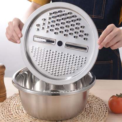 Stainless Steel Grater with Drain Basket🥕🥗