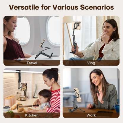 MagSafe-Compatible 4-in-1 Travel Tripod & Clamp Mount