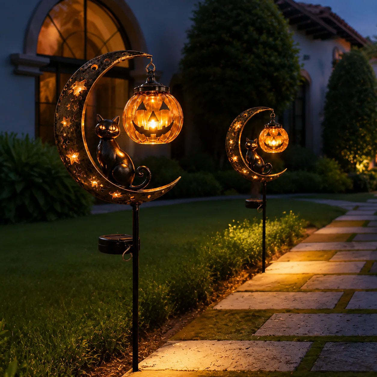 🎃Halloween Early Bird Special Sale 50% OFF-Pumpkin Moon Garden Stake Light