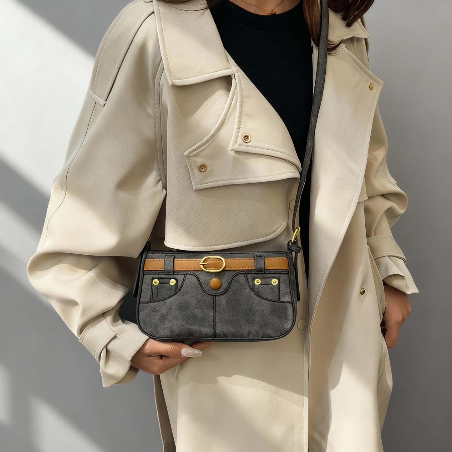 Stylish denim handbag