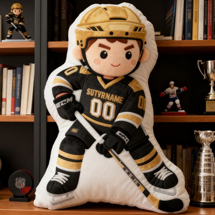 Personalized Ice Hockey Player Pillow with Custom Name and Number Perfect Gift for Hockey Enthusiasts
