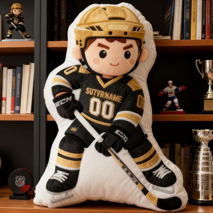 Personalized Ice Hockey Player Pillow with Custom Name and Number Perfect Gift for Hockey Enthusiasts
