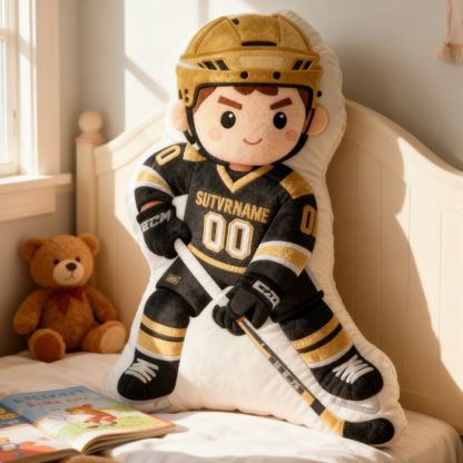 Personalized Ice Hockey Player Pillow with Custom Name and Number Perfect Gift for Hockey Enthusiasts