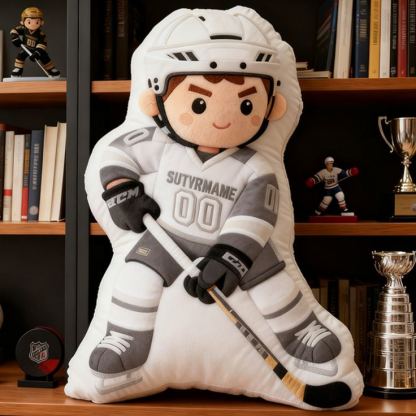 Personalized Ice Hockey Player Pillow with Custom Name and Number Perfect Gift for Hockey Enthusiasts