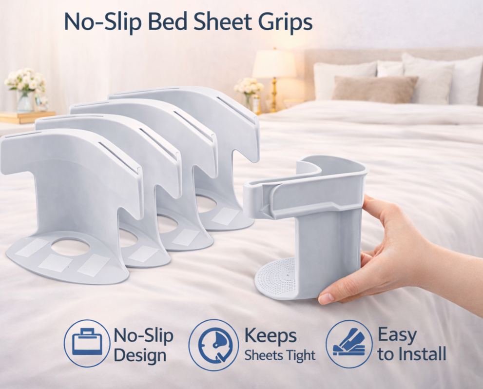 No-Slip Bed Sheet Grips, Fits Any Mattress