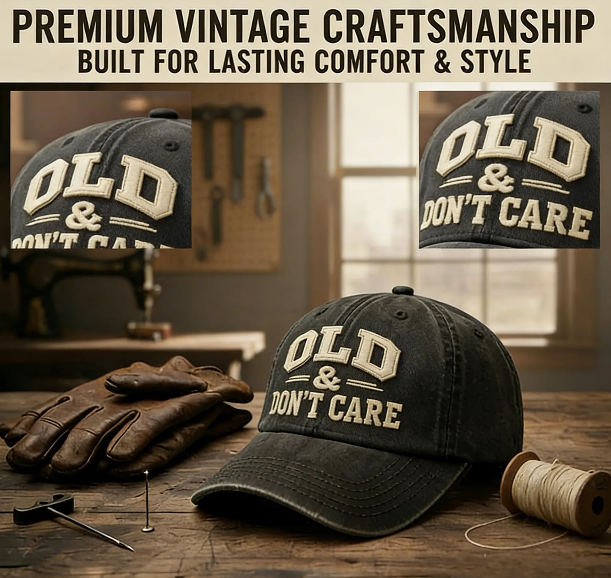 🧢 2026 Hot Sale |  Vintage Distressed “OLD & DON’T CARE” Cap