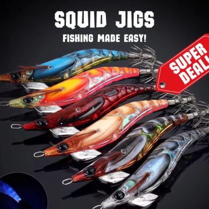 Premium Squid Jigs – Fishing Made Easy! - Kit 3pcs or 6pcs