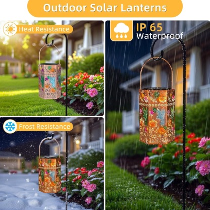 Hummingbird Floral Solar Lantern