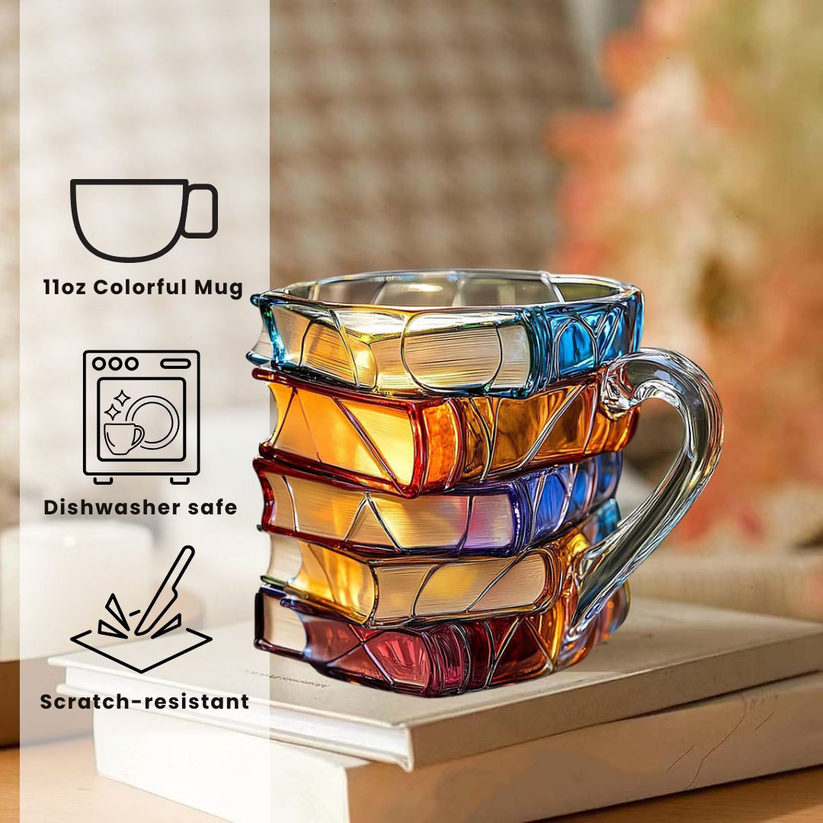 Handmade 3D Reading Happiness Mug 
