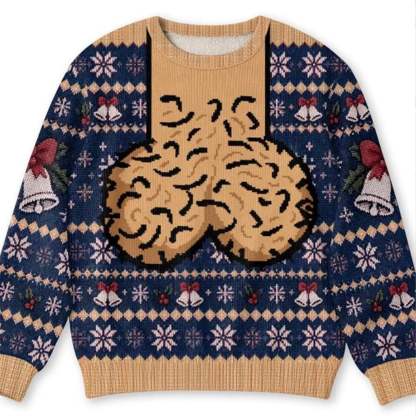 Personalized Jingle Balls Christmas AOP Sweatshirt, Funny Ugly Sweater Gift for Men, Husband Dad 686276 WFD