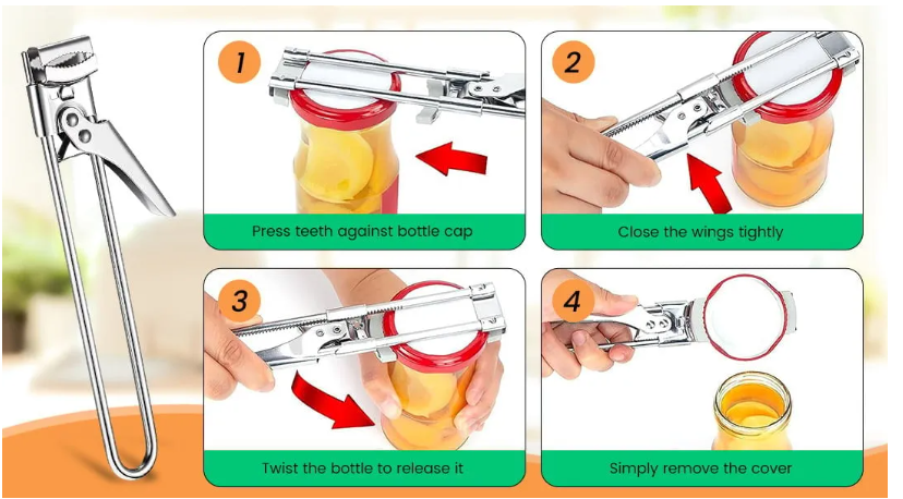 Adjustable multifunctional stainless steel can opener