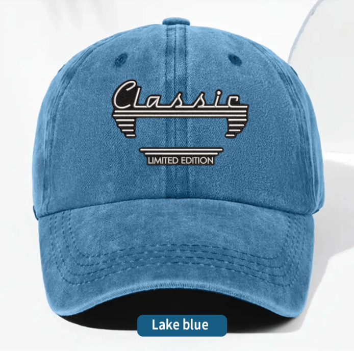 Personalized Washed Denim Baseball Cap, Custom Vintage Look Unique Gift for Dad or Friend