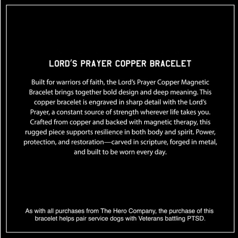 Power of the Lord’s Prayer Magnetic Copper Bracelet