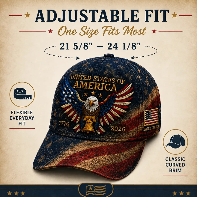 🎉❤️ 🇺🇸 Premium Crafted USA Patriotic Eagle Cap