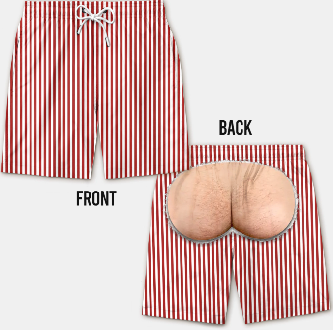 Custom Funny Men Swim Trunks - Personalized Summer Vacation And Travel Gifts For Husband, Son, Grandson, Yourself - Cheeky Mode On