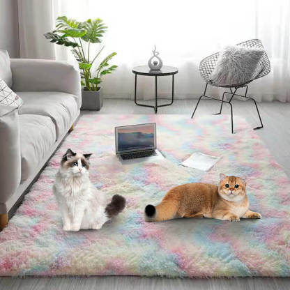 🔥 Gradient Color Plush Floor Mat