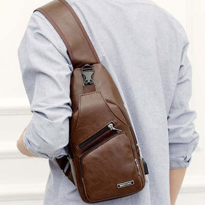 📢📢50% OFF !! ⏰Men's Multifunctional High Quality Leather Chest Bag