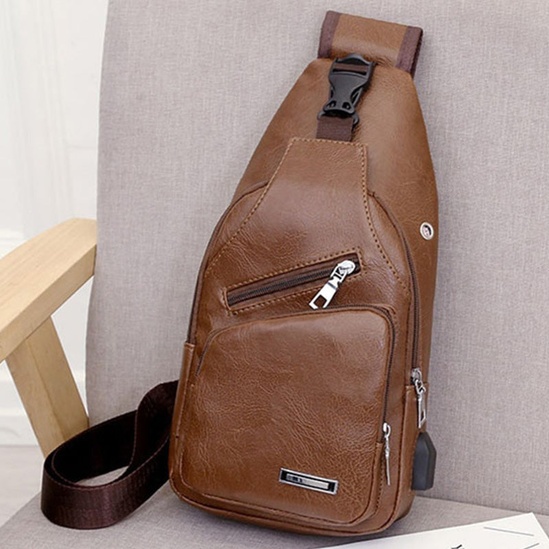 📢📢50% OFF !! ⏰Men's Multifunctional High Quality Leather Chest Bag