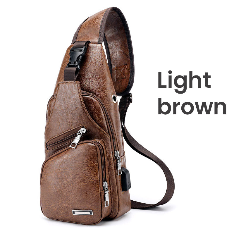 📢📢50% OFF !! ⏰Men's Multifunctional High Quality Leather Chest Bag