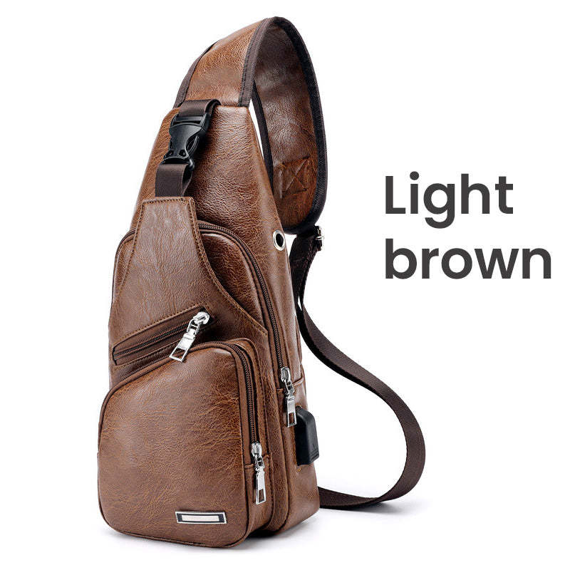 📢📢50% OFF !! ⏰Men's Multifunctional High Quality Leather Chest Bag