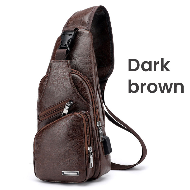 📢📢50% OFF !! ⏰Men's Multifunctional High Quality Leather Chest Bag