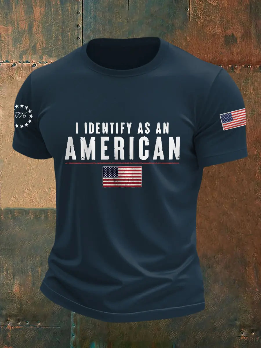 Men's I Identify As An American Casual Patriot Tee