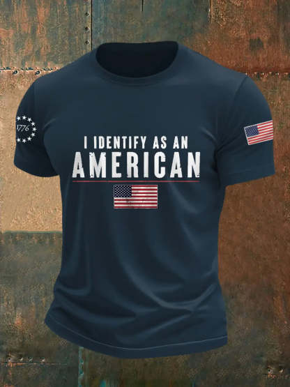 Men's I Identify As An American Casual Patriot Tee