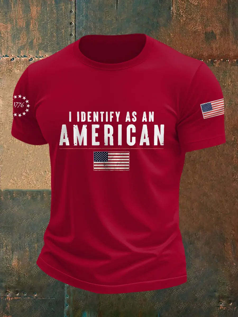 Men's I Identify As An American Casual Patriot Tee