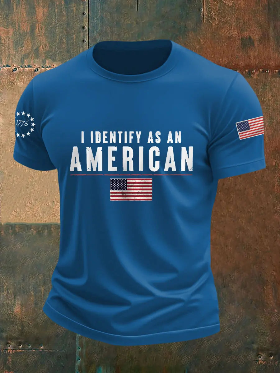Men's I Identify As An American Casual Patriot Tee