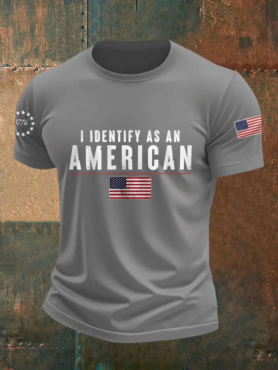Men's I Identify As An American Casual Patriot Tee