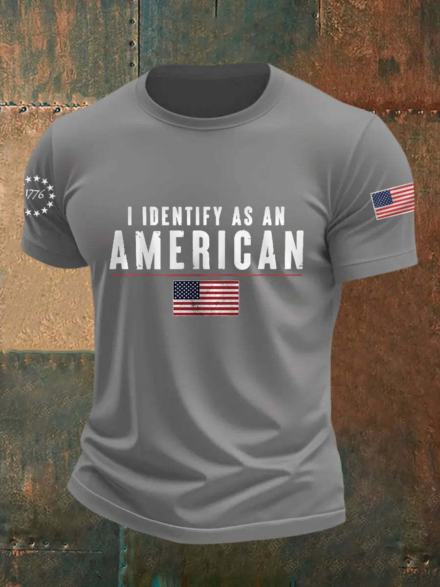 Men's I Identify As An American Casual Patriot Tee