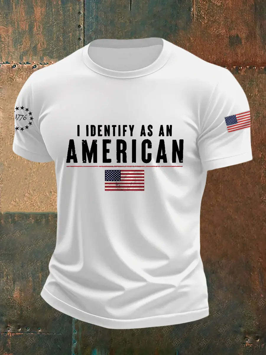 Men's I Identify As An American Casual Patriot Tee