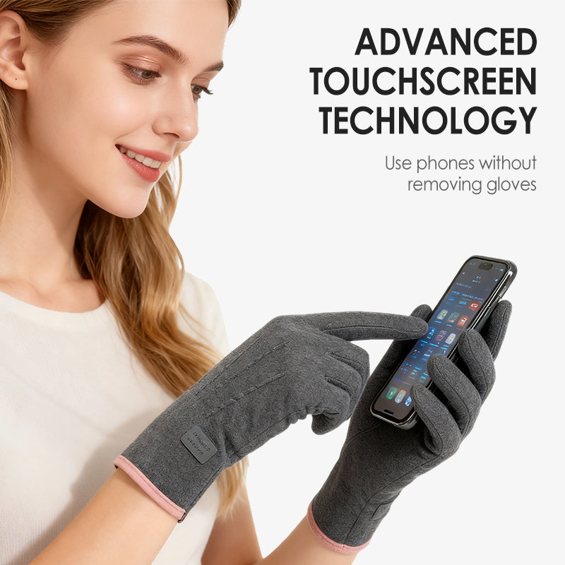 Windproof warm gloves with touchscreen and non-slip grip