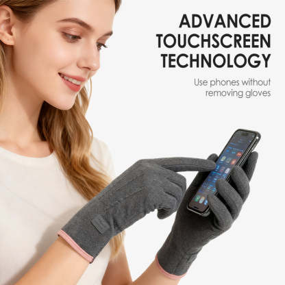 Windproof warm gloves with touchscreen and non-slip grip