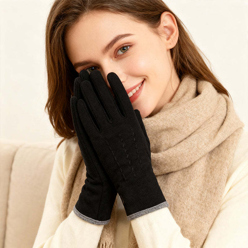 Windproof warm gloves with touchscreen and non-slip grip