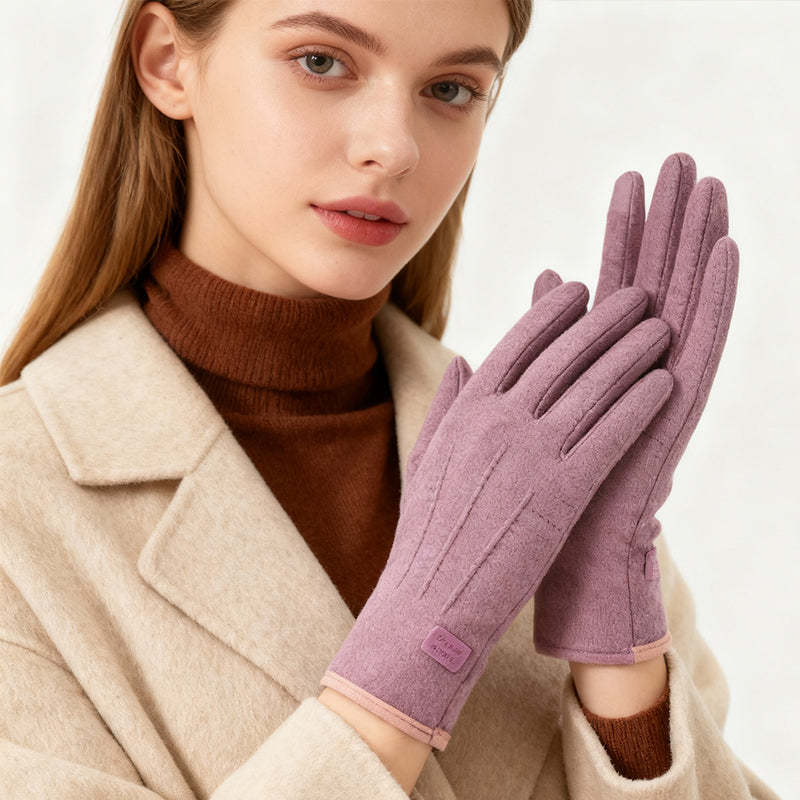 Windproof warm gloves with touchscreen and non-slip grip