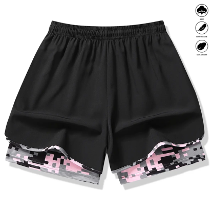 🩳 50% OFF NOW! ✨ 2-in-1 Athletic Shorts – Breathable Fabric, Camo Liner & Side Pockets for Women 🏃‍♀️