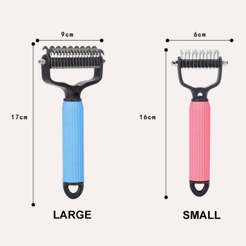 Double sided pet grooming brush