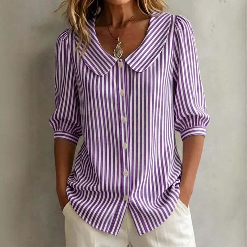 🔥New Arrivals & Special Offers-Summer Commuter Striped Button-Down Shirt