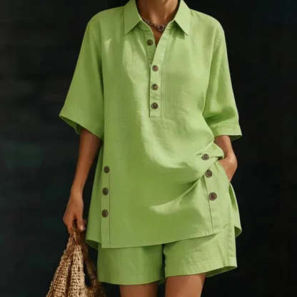 Women's Relaxed Button Detail Lounge Set