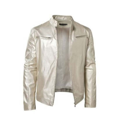  Premium Look, Everyday Ease | Men's PU Leather Stand-Collar Zip-Up Jacket
