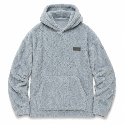 Men's Winter Lined Hoodie Jacquard Pattern Long Sleeve Pullover Sweatshirt for Casual Outdoor Wear✨