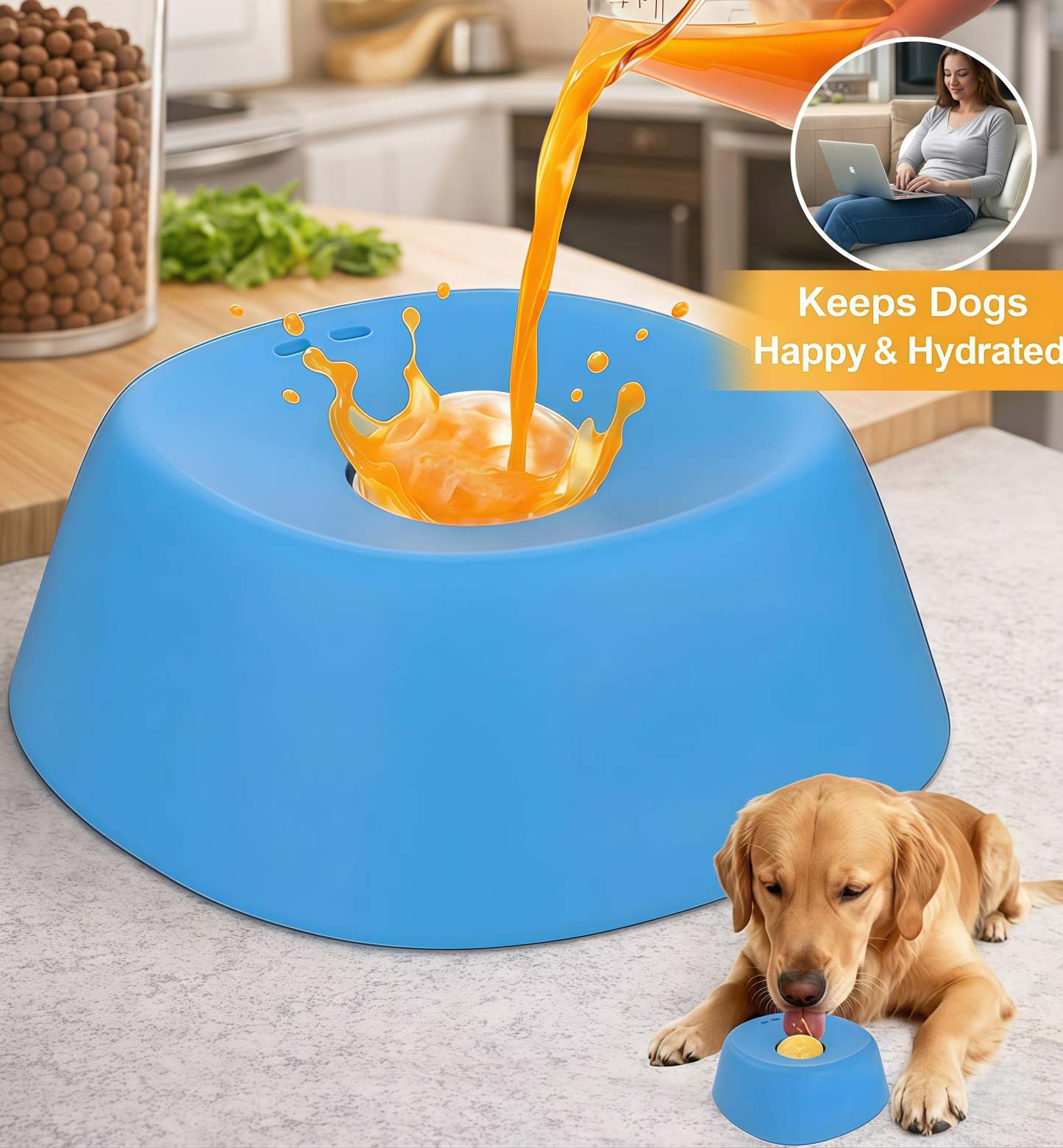 Slow Feeder Dog Bowls for Liquid Treat, Anti-Slip Bone Broth Dog Lick Bowl