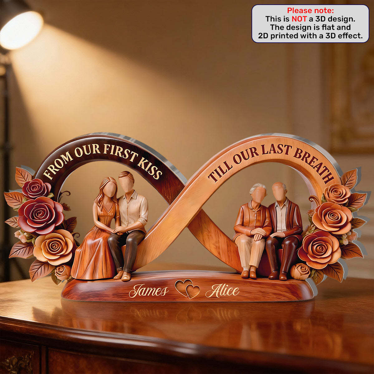 From Our First Kiss Till Our Last Breath - Personalized Custom Shaped Acrylic Plaque