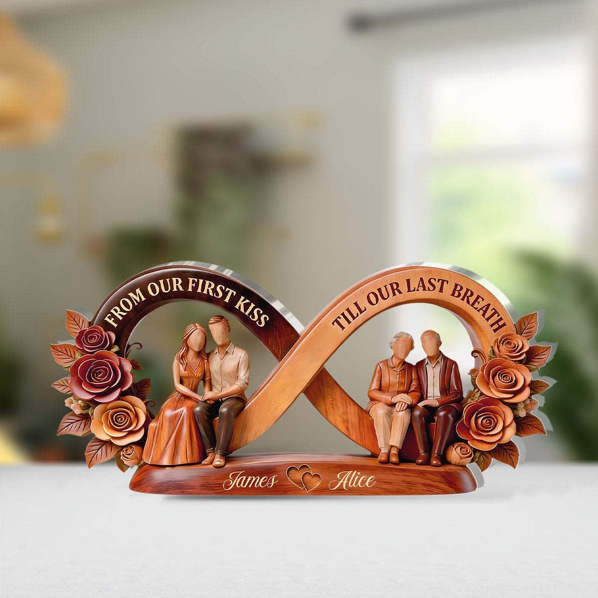 From Our First Kiss Till Our Last Breath - Personalized Custom Shaped Acrylic Plaque