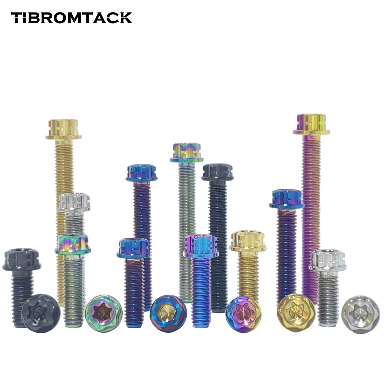 TIBROMTACK M6 Titanium Bolts, Flange Torx Head(4 pcs pack), T30 Torx Screwdriver, M6X10 15 20 25 30 35 40 45 50, High Strength Lightweight for Motorcycle, Automotive